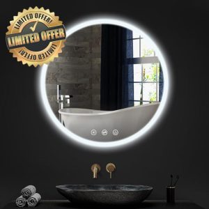 24 Inch Round LED Bathroom Mirror