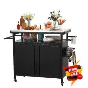 XL Rolling Bar Grill Cart Outdoor Patio Furniture
