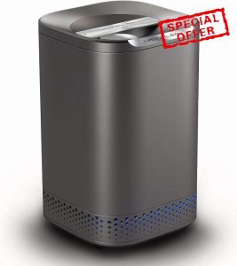 NAGUALEP 2.5L Kitchen Food Cycler Compost Bin Kitchen Electric Composter to Transform Waste into Natural Fertilizer for Garden Auto-Stop/Odorless/Quiet Food Waste Compost Machine(Gray)