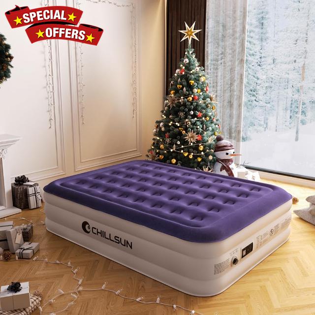 CHILLSUN Queen Air Mattress with Built in Pump