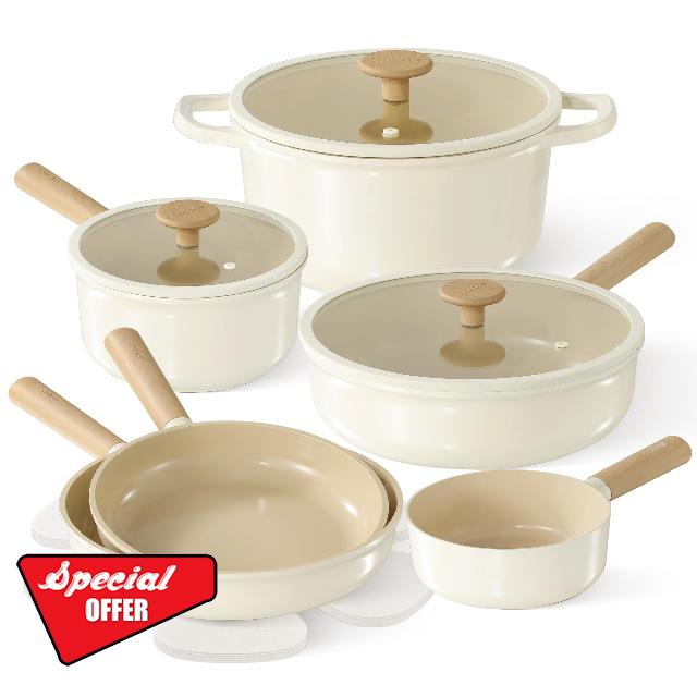CAROTE Ceramic Pots and Pans Set