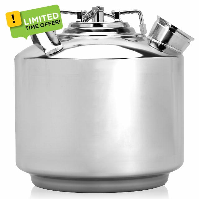 Howaoo 1.6 Gallon Cleaning Keg with D Coupler for Beer Line Cleaner