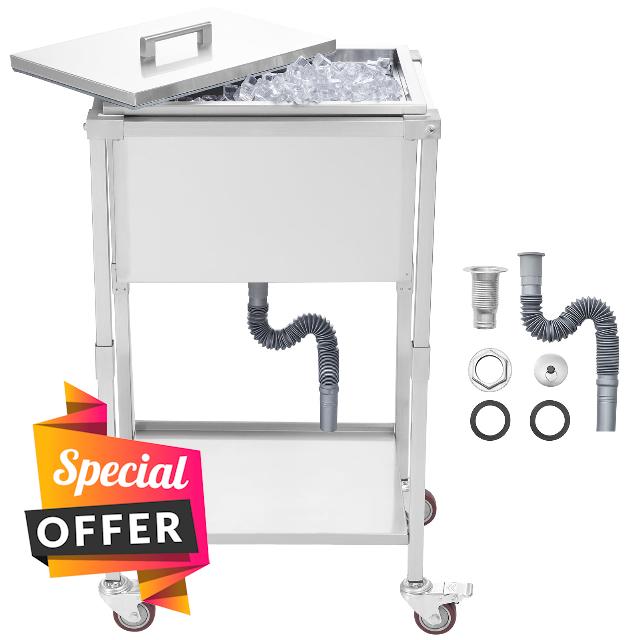 VEVOR Rolling Ice Chest Cooler Cart