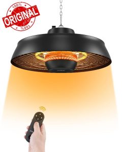 Pasapair Patio Heater - 1500W Outdoor Hanging Heater 3S Fast Heating with Remote - Adjustable Height Waterproof Infrared Mounted Heater for Gazebo Garage - ETL Certified