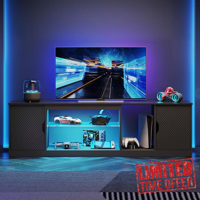 Bestier LED Gaming TV Stand for 70/75/80 inch TV