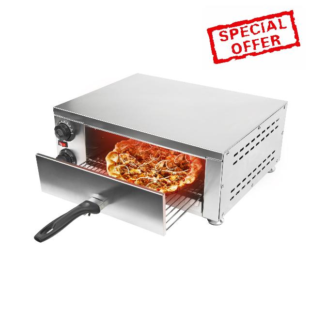 Electric Pizza Oven Indoor Countertop Pizza Maker Machine for Home Restaurant Commercial Pizza Cooker with Timer Stainless Steel Pizza Cooker