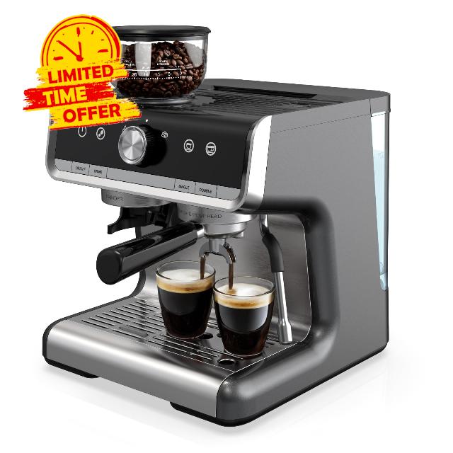 Espresso Machine 20 Bar With Grinder & Steam Wand – All In One Espresso Maker & Espresso Machine With Grinder for Home