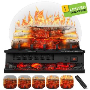 Electric Fireplace Log Heater 750W/1500W