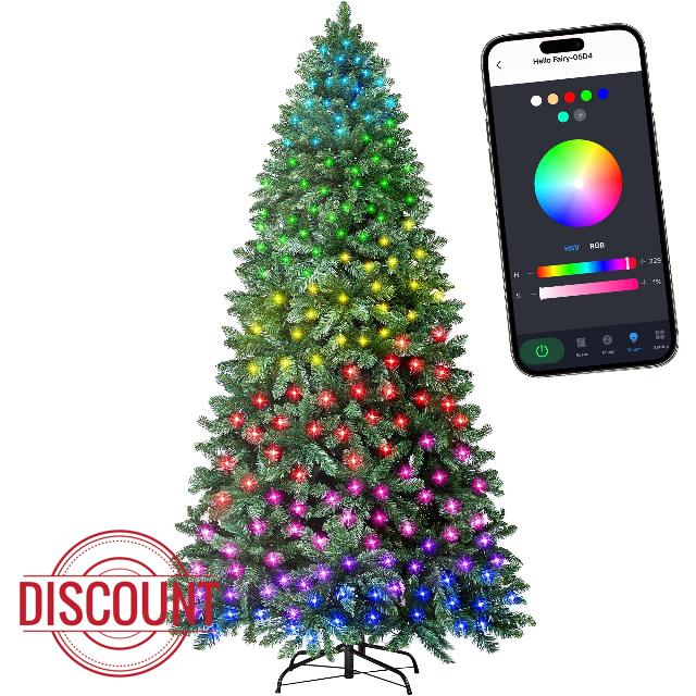 HOLLO STAR 6ft Prelit Christmas Tree with 270 LED Lights