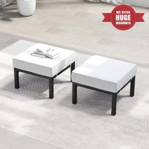 Solaste Outdoor Footstools Patio Ottoman Set of 2