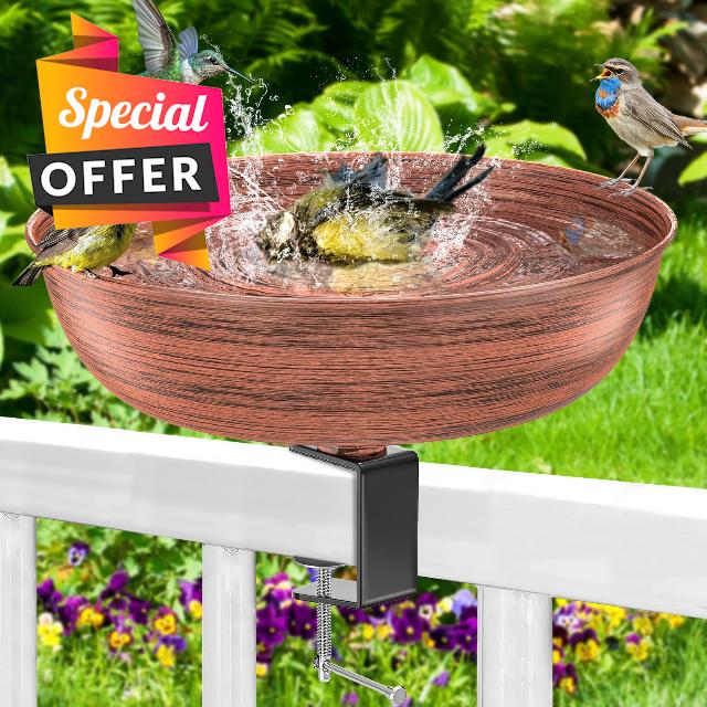 YALINKA Bird Bath Deck Mounted Bowl