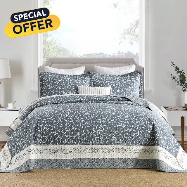 100% Cotton Oversized Quilt 120"x120"
