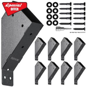 AJOVW-8 Piece Pergola Corner Bracket for 2''x4'' Supporting Wooden Posts (Actual Size: 1.5''x3.5'') for Gazebos