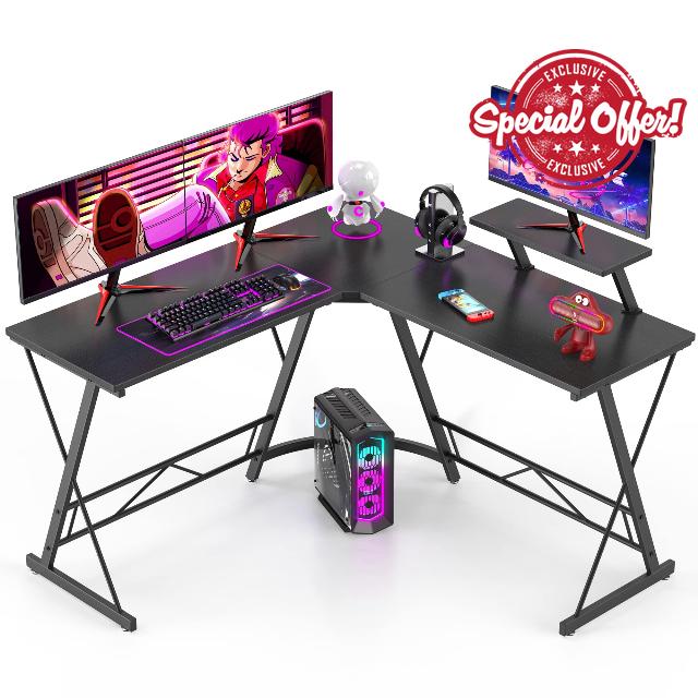 Mr IRONSTONE L Shaped Gaming Desk Corner Computer Desk
