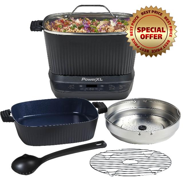 STIRMAX DELUXE 7.5 Quart Digital Multi-Cooker with Automatic Paddle to Stir and Shred