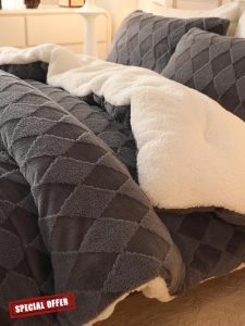 Tufted Fleece Comforter Set King - Super Soft Warm Fluffy Shaggy Bedding Sets