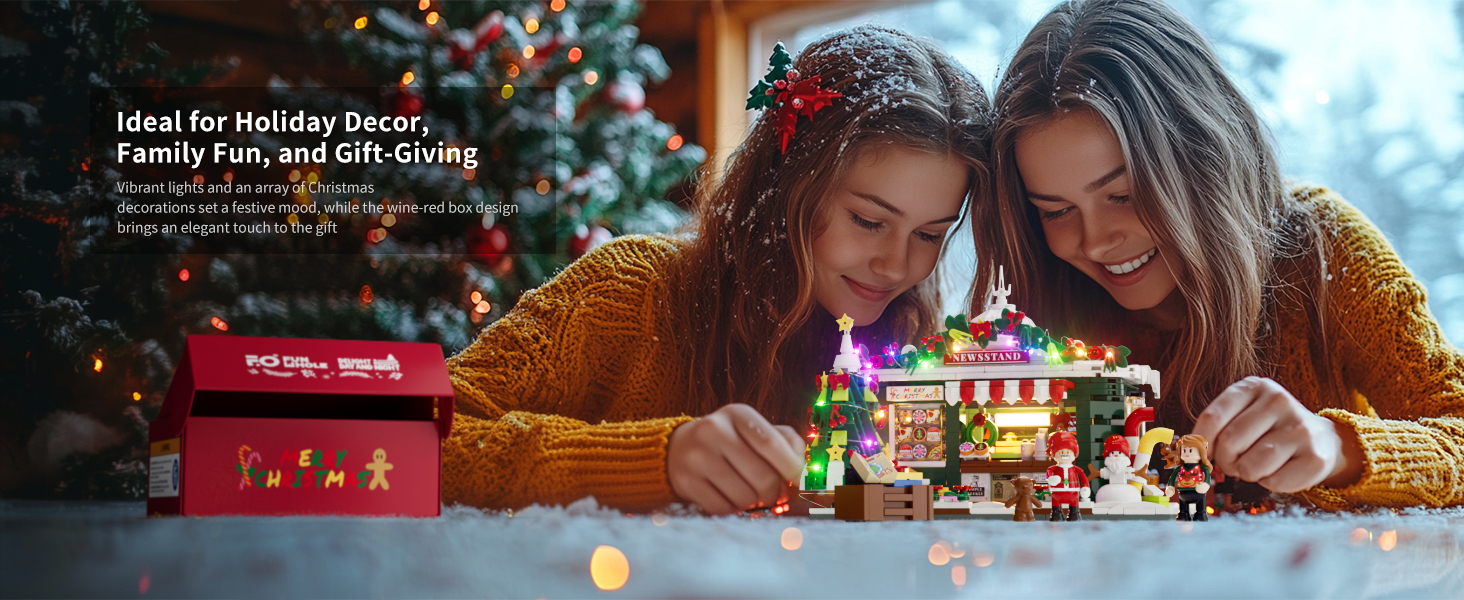 Funwhole Christmas Newsstand Lighting Building-Bricks Set