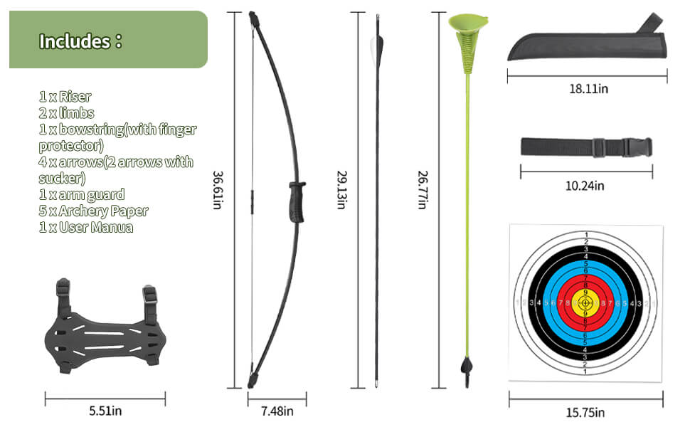 Archery Recurve Bow and Arrow Youthbow Set