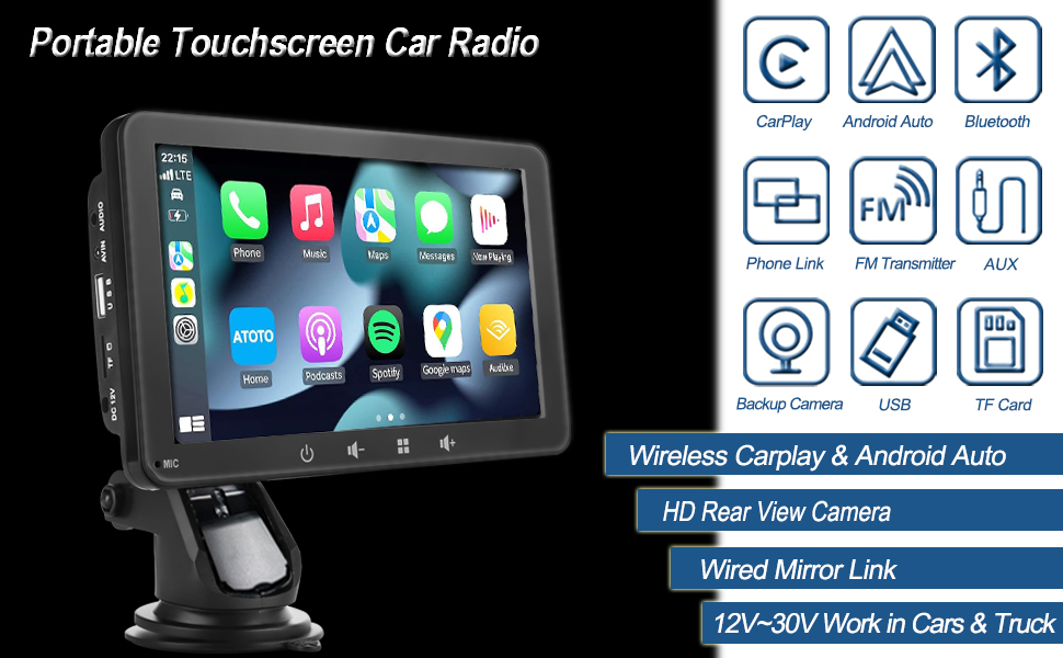 7 Inch Portable Car Stereo