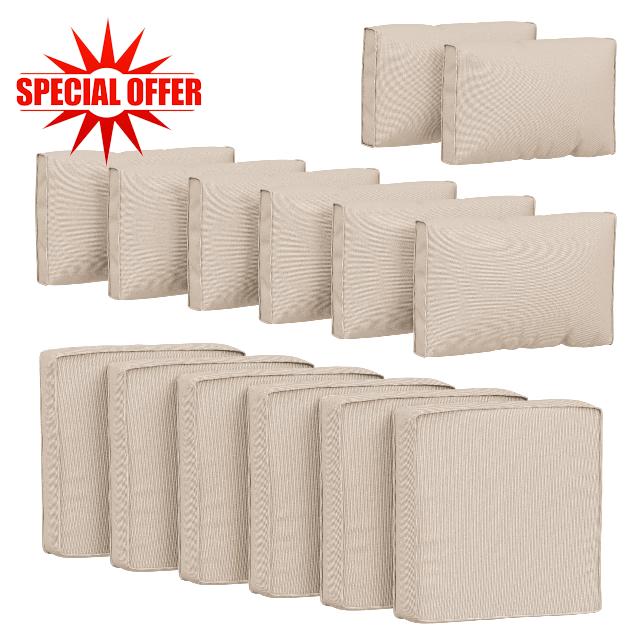 14 Pcs Outdoor Cushion Covers Patio Cushion Slipcovers Replacement Splash Proof with Zipper for Outdoor Furniture