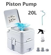 DARTMOOR Lightweight Portable Toilet, 10L Flushable Camp Toilet with Removable Tank, Sanitary Out...