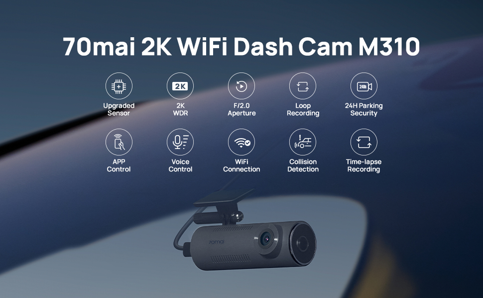 70mai 2K WiFi Dash Cam M310