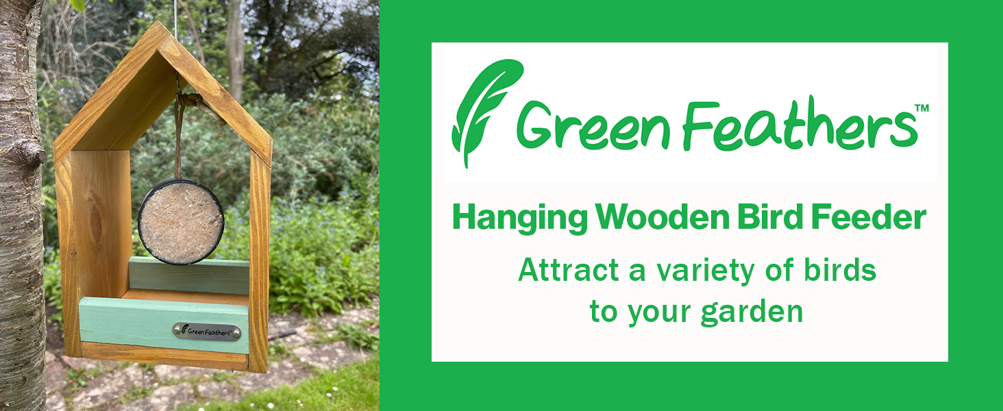 hanging wooden bird feeder