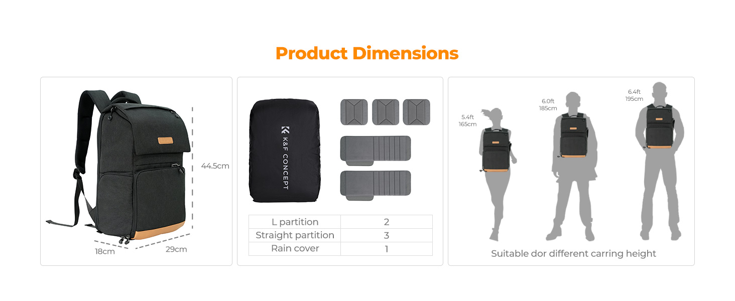 K&F Concept 22L Camera Case for Photographers Large