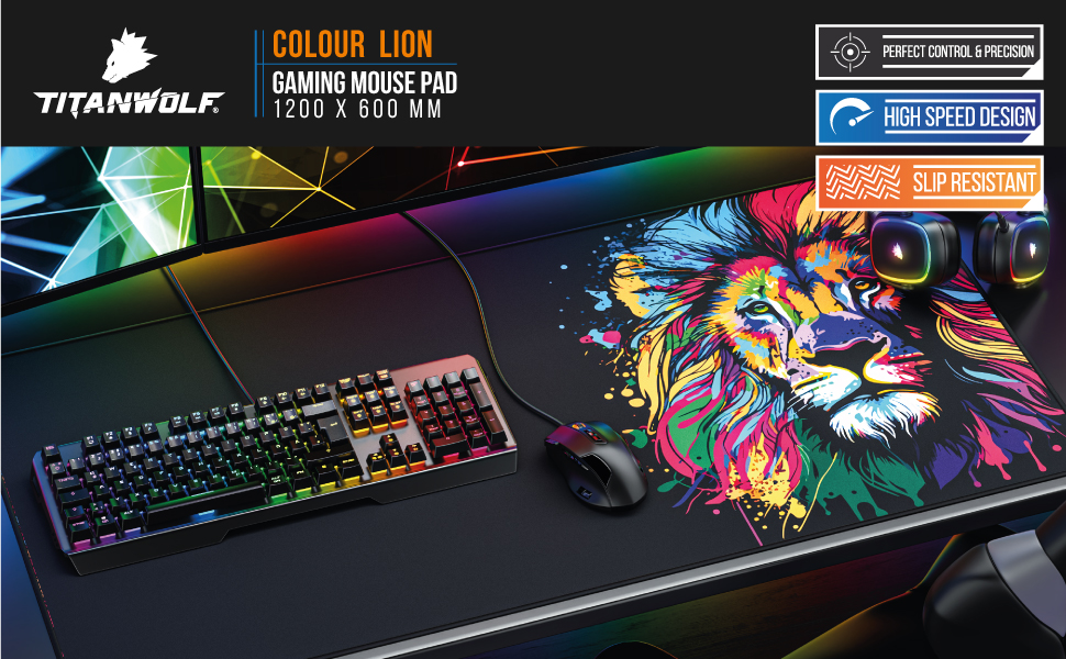 306583 TITANWOLF - XXL Mouse Mat - Mouse Pad 1200 x 600