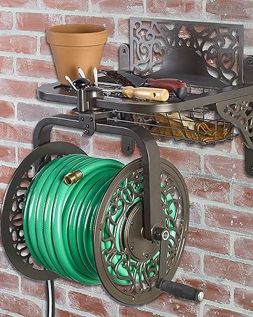 Liberty Garden 119-KD w/Shelf Hose Stand, Black