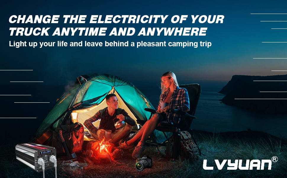 LVYUAN 3000W Power Inverter DC 12V to 240V AC Converter 6000W Peak
