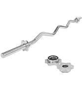 Strongway Olympic EZ Curl Bar + Spring Collars - 2