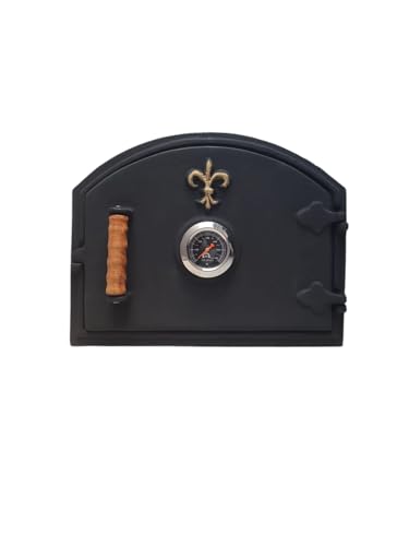 Brick Pizza Oven Door | Cast Iron Door for Wood-Fired Oven | Floral Design
