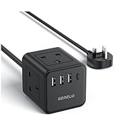 Tower Extension Lead with USB C Slots, 8 Way Multi Plug Extension Tower (13A 3250W),Surge Protect...