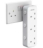 4M Extension Lead 5 Way with 3 USB Slots (2 USB-A,1 USB-C), Individually Switched Extension Lead ...