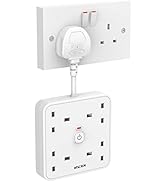 Double Plug Adaptor with USB (1USB-C, 2 USB-A), MSCIEN Plug Extender with Night Light Multi Plug ...