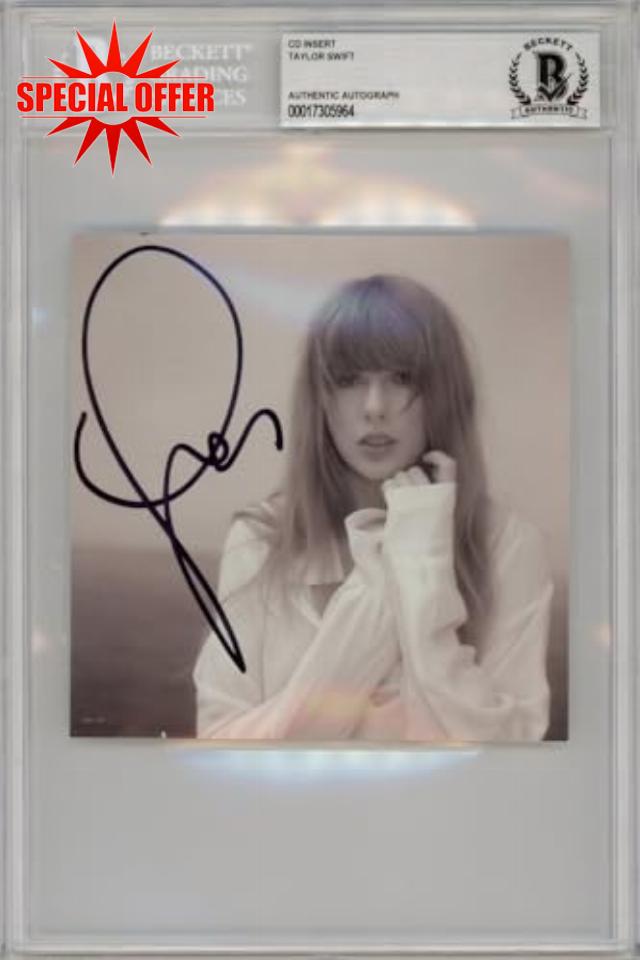 Taylor Swift The Tortured Poets Department Autographed CD Insert Cover BAS