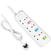 3M Extension Lead with USB Slots (2 USB-A,1 USB-C), MSCIEN 3 Way Extension Lead, Overload Protect...