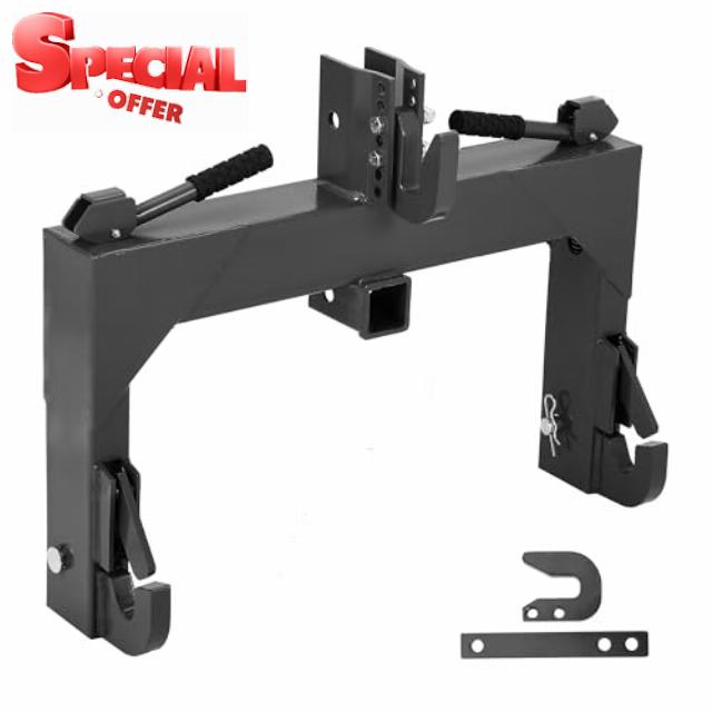 Garvee Black 3-Point Quick Hitch Category 1 Tractor Implement Adaption