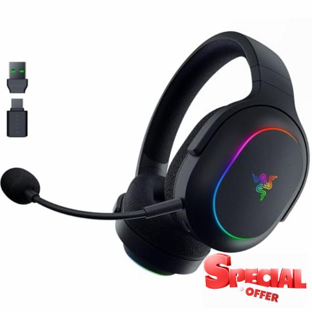 Razer Barracuda X Chroma Wireless Gaming Headset: 2.4GHz Wireless & Bluetooth - Lightweight - Chroma RGB - 40mm Drivers - Cardioid Mic - 70 Hr Battery - for PC