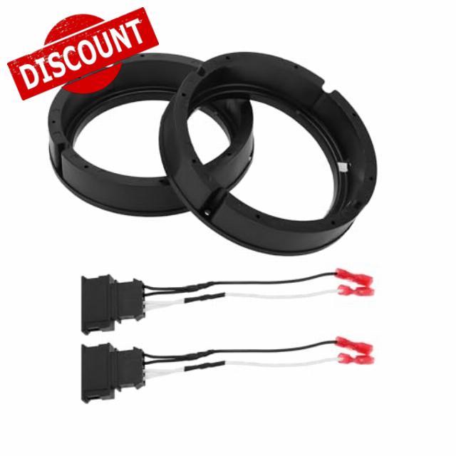 INFINAUTO Speaker Spacer Ring Tweeter Speaker Spacer Adator Front Rear for 6.5" for Volkswagen Golf MK7 5G 2013 ABS Black Waterproof