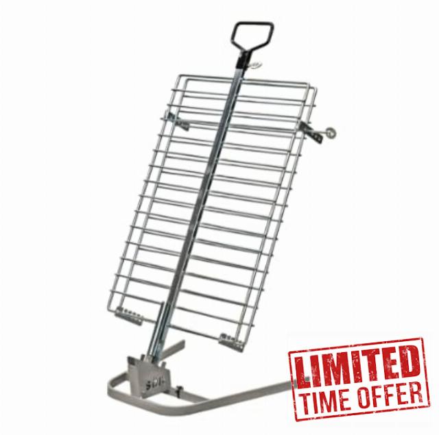 Iron Cross Stake | Adjustable Grilling Stake | Rotating Asador | 360º Rotatable Grill Stake (Large (75x50 cm - 29.5x19.6))
