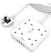 5M Extension Lead 5 Way Individually Switched,Mscien Surge Protected Extension Cord with 5 Meter ...
