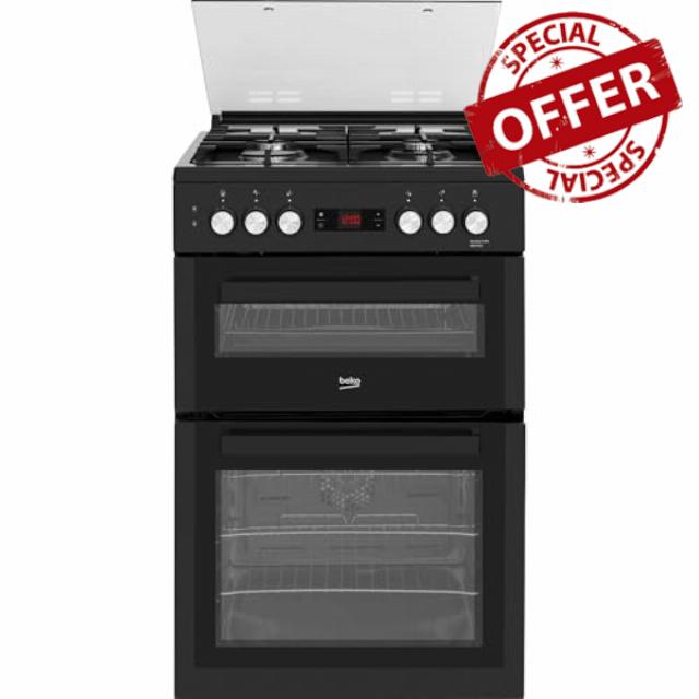 Beko XDDF655T 60cm Double Oven Dual Fuel Cooker - Black