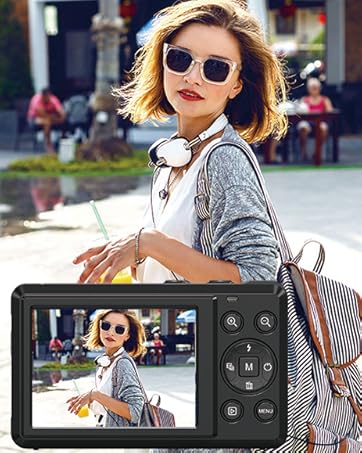 Digital Camera 4K FHD Vlogging Camera, 44MP Autofocus Compact Camera with 16X Digital Zoom, Recha...