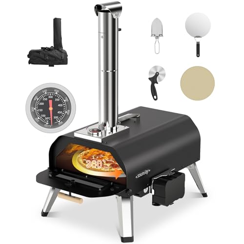12" Outdoor Pizza Oven with 360°Auto Rotating Pizza Stone