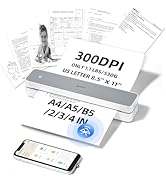 iDPRT MT610 Portable Thermal Printer for Travel, A4 Small Wireless Printer for Office, Homework, ...
