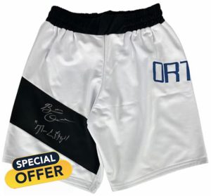 Brian Ortega autographed signed inscribed trunks PSA COA
