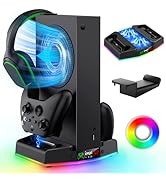 Upgraded Cooing Fan Stand for Xbox Series S with Charger Station, MENEEA Controller Charging Dock...