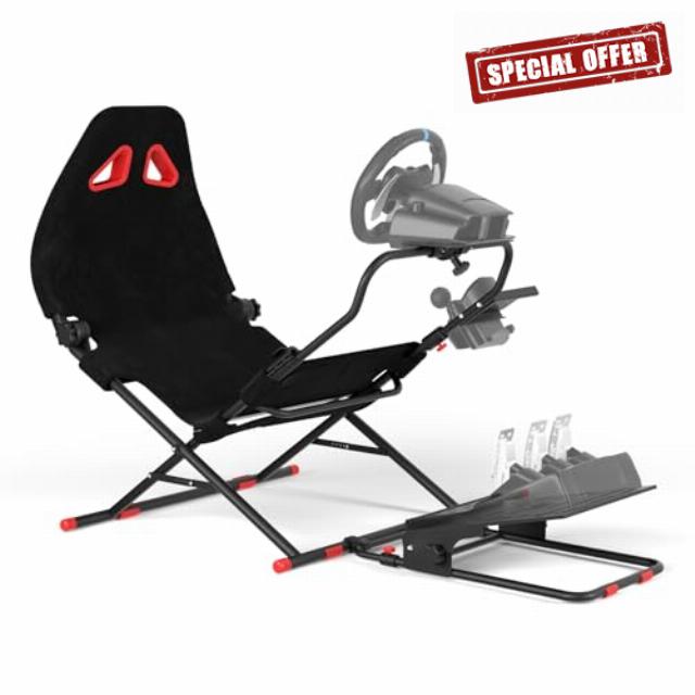 DIWANGUS UK Steering Wheel Stand Racing Simulator Cockpit with Seat Rig Foldable Racing Wheel Stand Sim Racing Cockpit for Logitech G29 G920 G923 G27 G25 T248X T248 T300RS T150 458 TX Xbox PS4 PS5